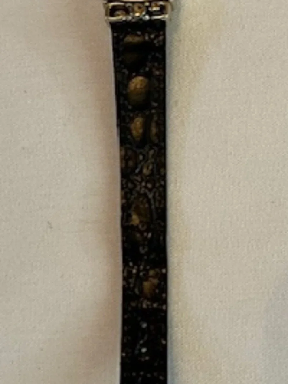 AVON | Two-sided Brown or Black Leather Band Reversible Watch-EUC-NEW Battery